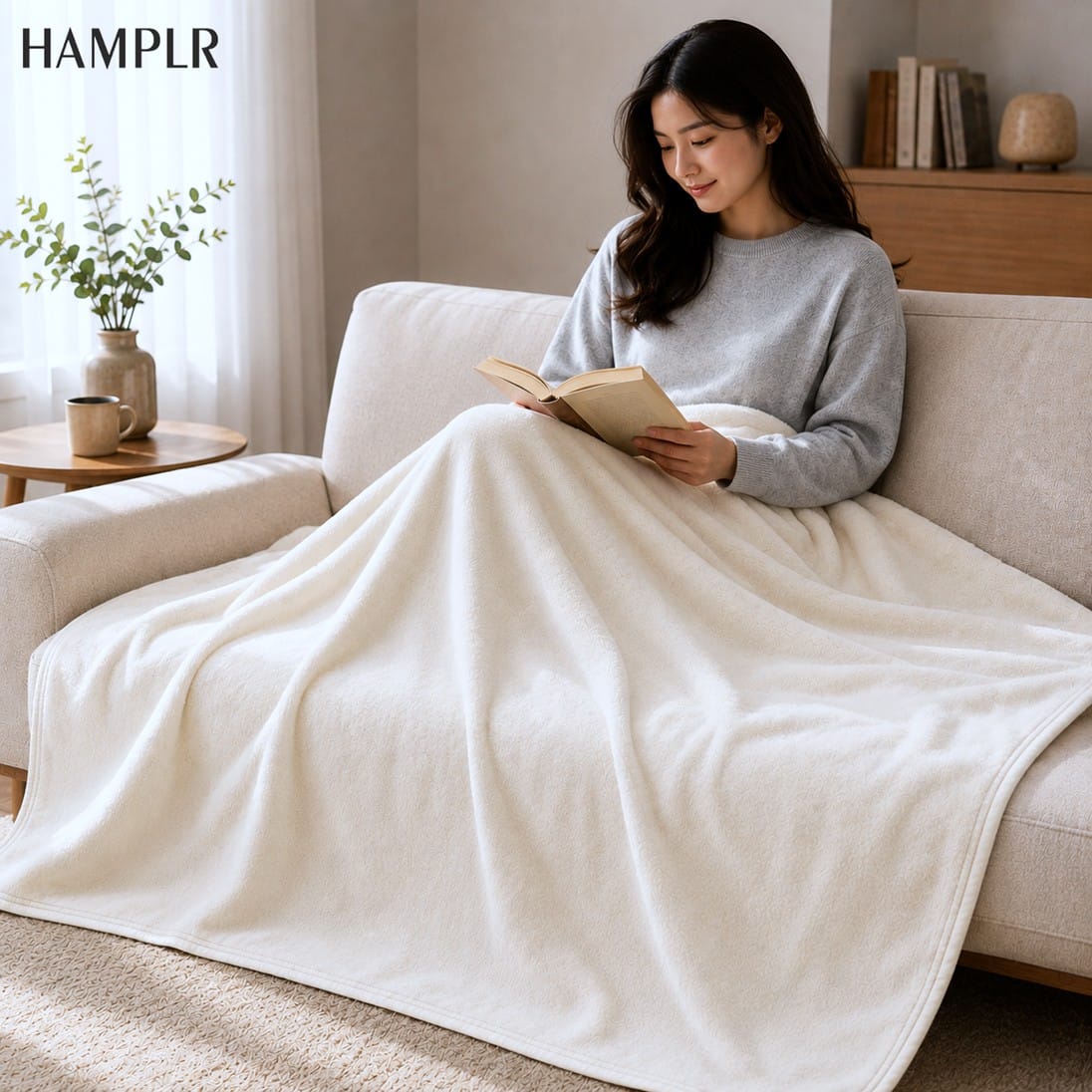 ผ้าห่ม HAMPLR รุ่น NANO FLEECE ขนาด 150X100 ซม. สี IVORY_2